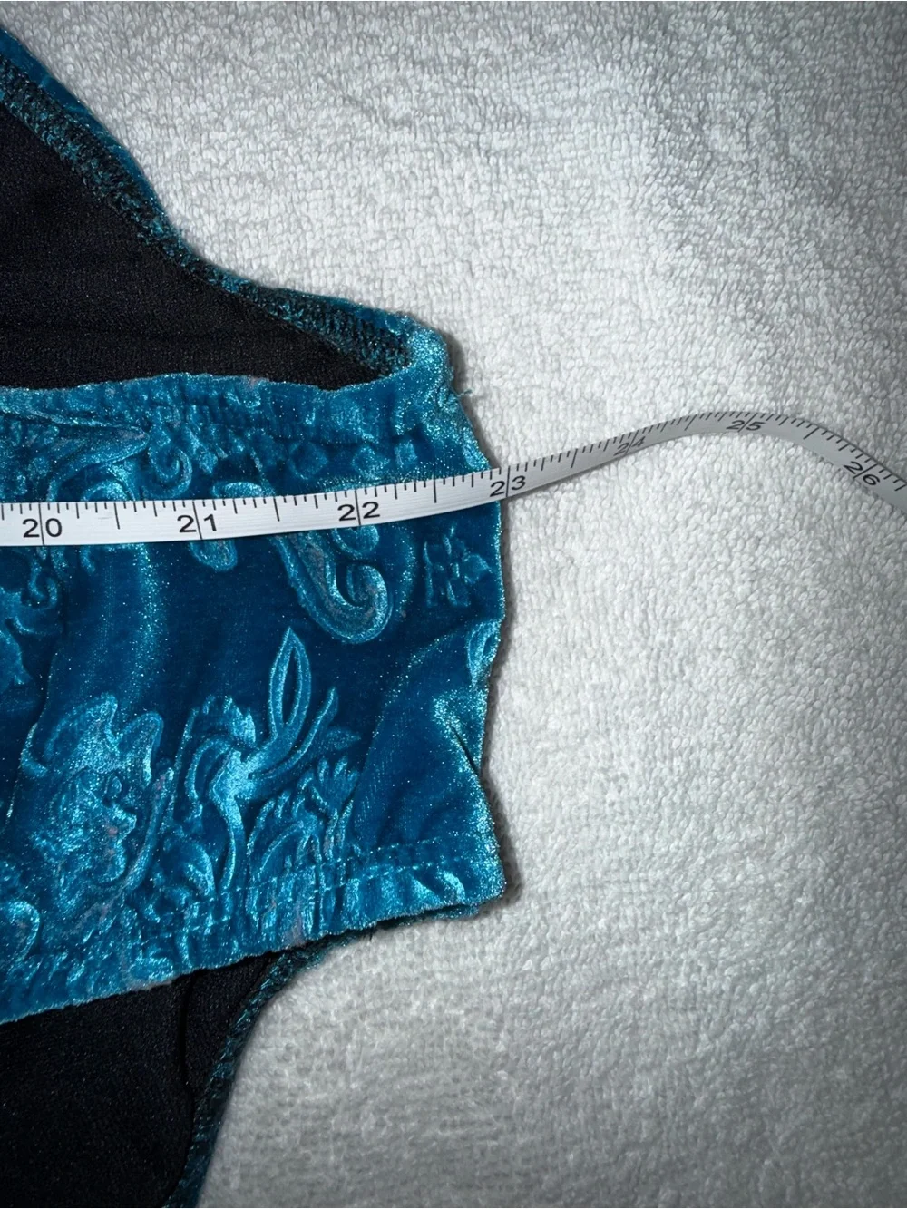 Kandi Kouture Size Children’s Large Teal‎  Velvet Patterned One-Piece Leotard